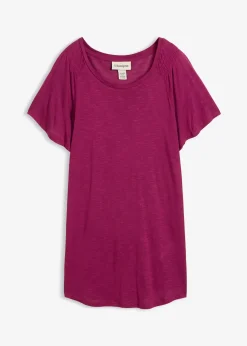 T-shirt fil flammé à manches papillon