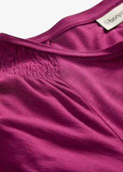 T-shirt fil flammé à manches papillon