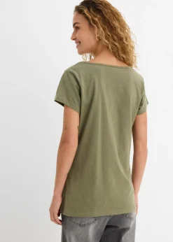 T-shirt fil flammé manches courtes