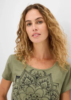 T-shirt fil flammé manches courtes