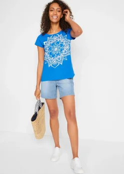 T-shirt fil flammé manches courtes