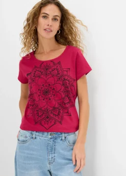 T-shirt fil flammé manches courtes