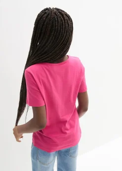 T-shirt fille à sequins réversibles en coton