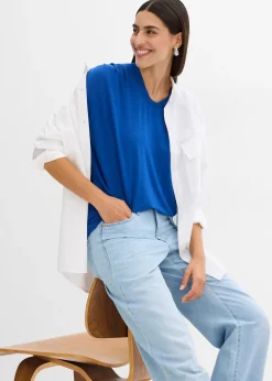 T-shirt fluide en viscose mélangée