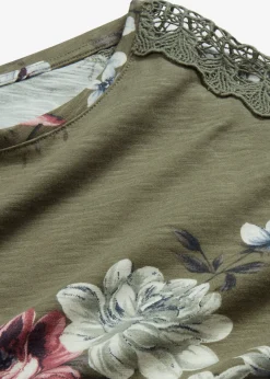 T-shirt imprimé avec dentelle