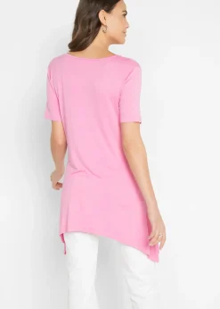 T-shirt long à pans et imprimé papillon