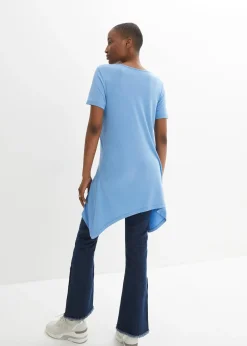 T-shirt long à pans et imprimé papillon