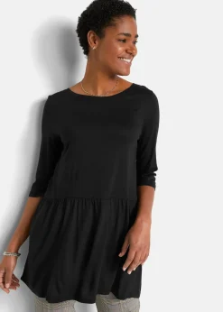 T-shirt long avec volant