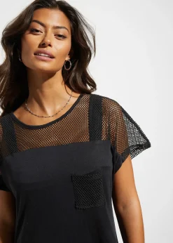 T-shirt long de plage en viscose