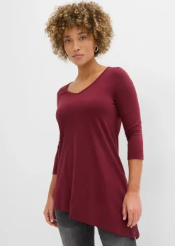 T-shirt long en coton et viscose