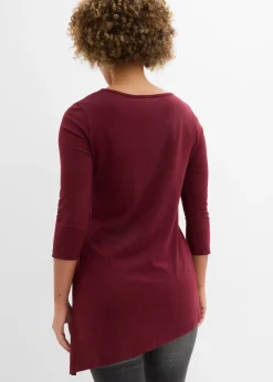 T-shirt long en coton et viscose