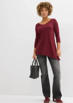 T-shirt long en coton et viscose