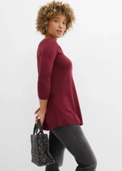 T-shirt long en coton et viscose