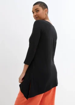 T-shirt long en coton et viscose