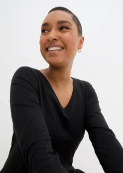 T-shirt long en coton et viscose