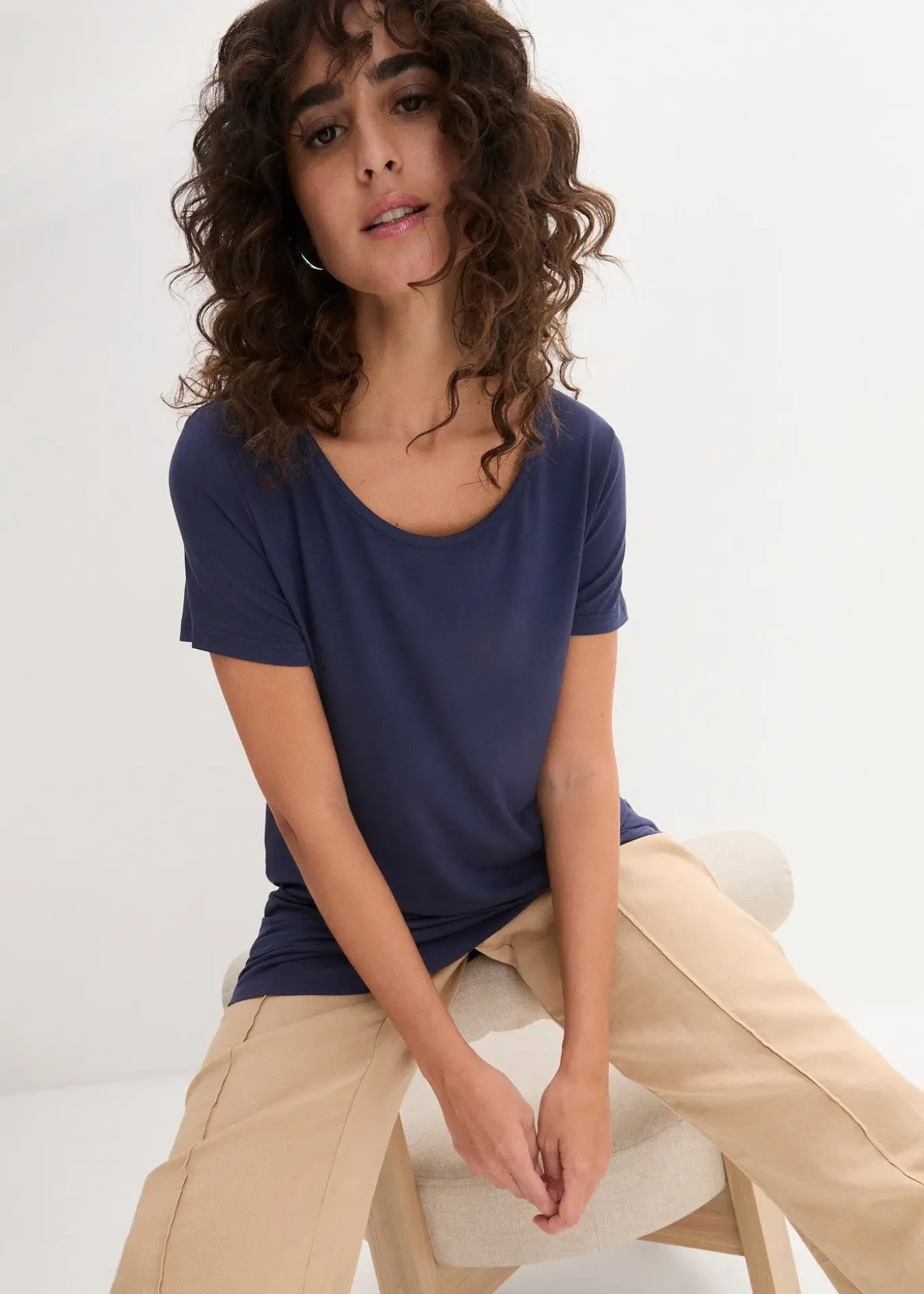 T-shirt long en viscose douce