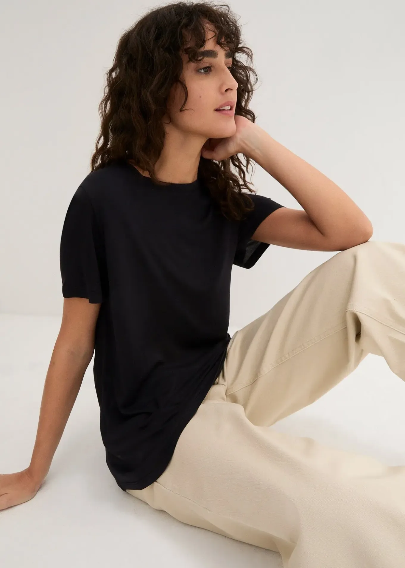 T-shirt long en viscose douce