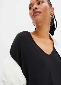 T-shirt long en viscose extensible