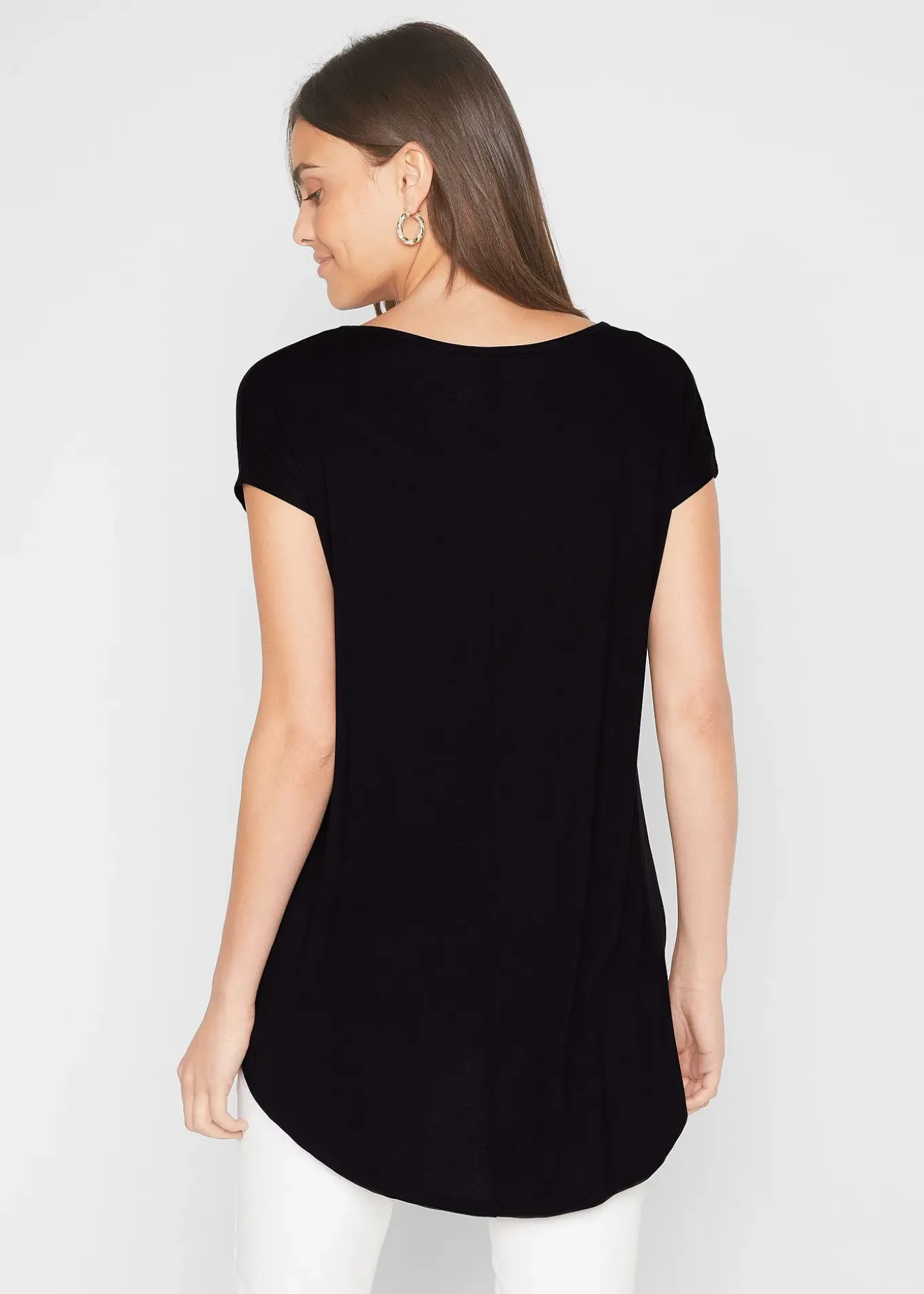 T-shirt long en viscose extensible