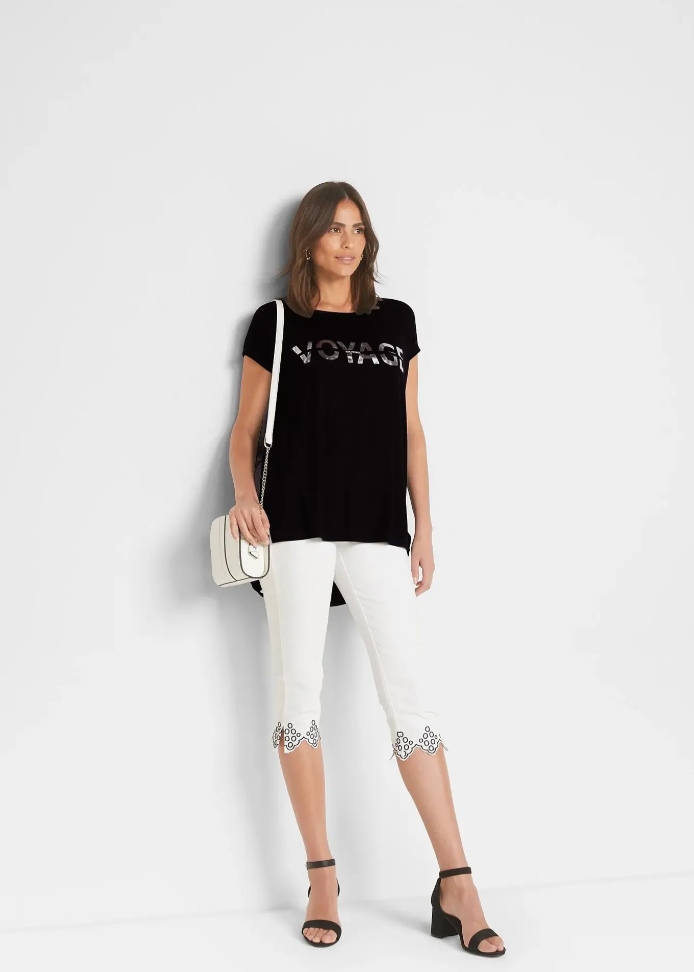 T-shirt long en viscose extensible