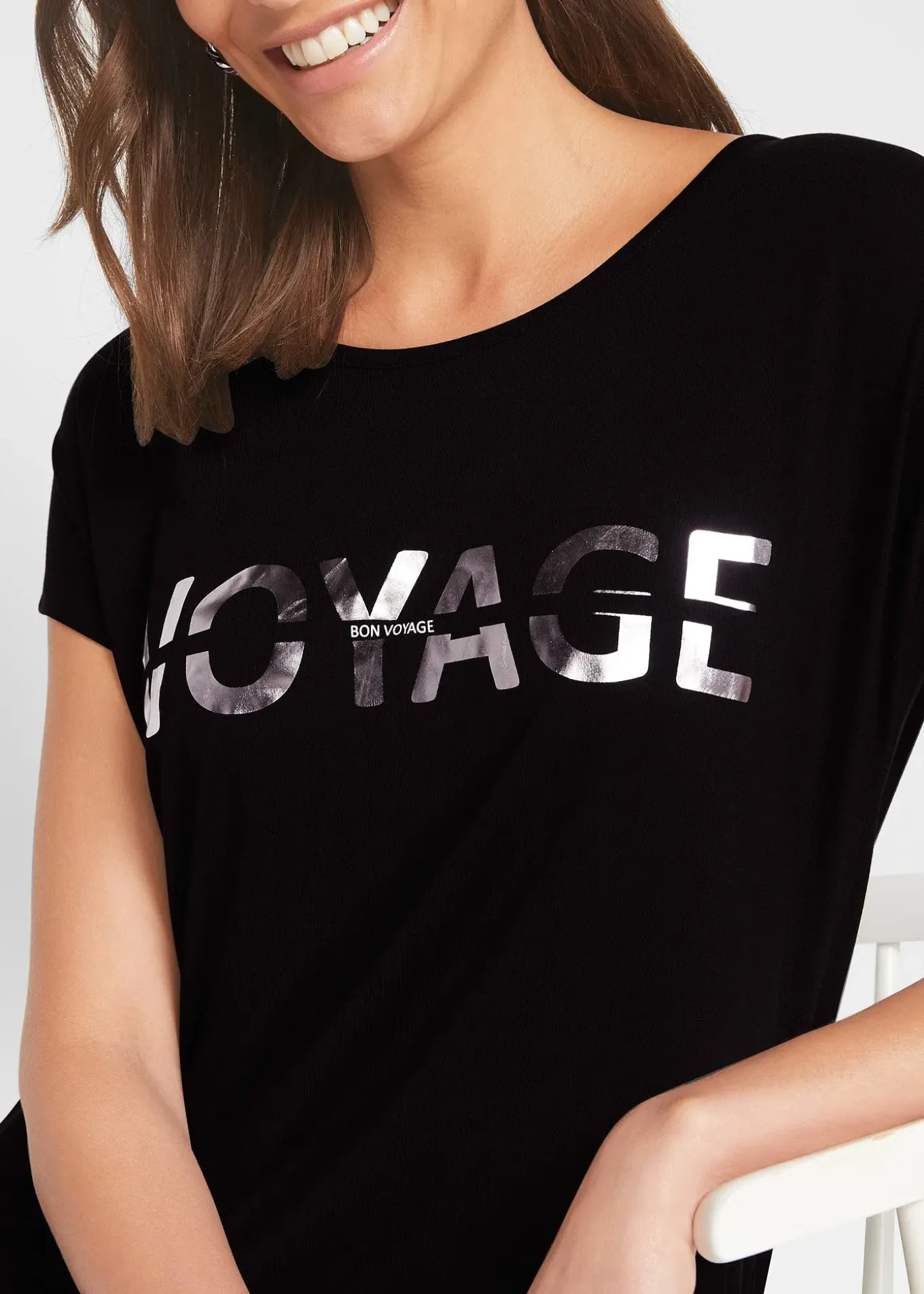 T-shirt long en viscose extensible