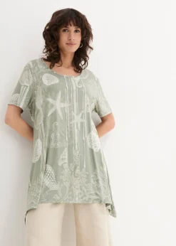 T-shirt long en viscose extensible