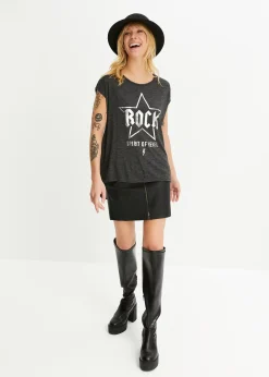 T-shirt long en viscose mélangée