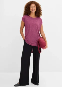 T-shirt long en viscose mélangée