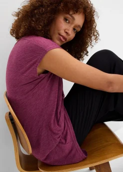 T-shirt long en viscose mélangée