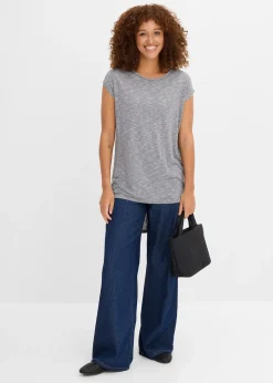 T-shirt long en viscose mélangée