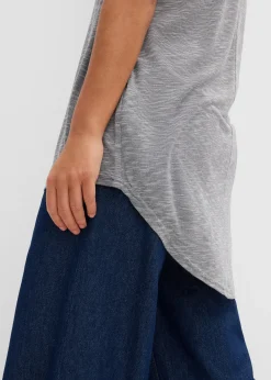 T-shirt long en viscose mélangée