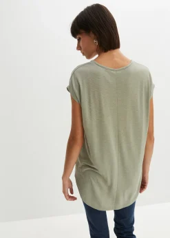 T-shirt long en viscose mélangée
