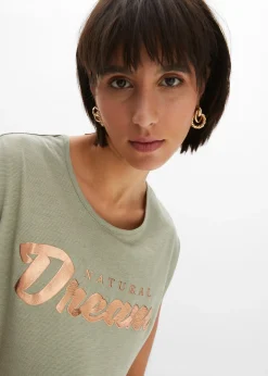 T-shirt long en viscose mélangée