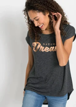 T-shirt long en viscose mélangée