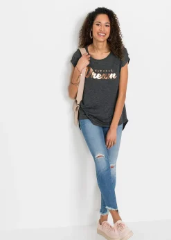 T-shirt long en viscose mélangée