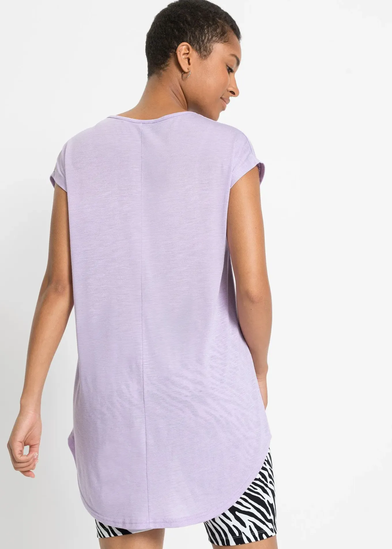 T-shirt long en viscose mélangée