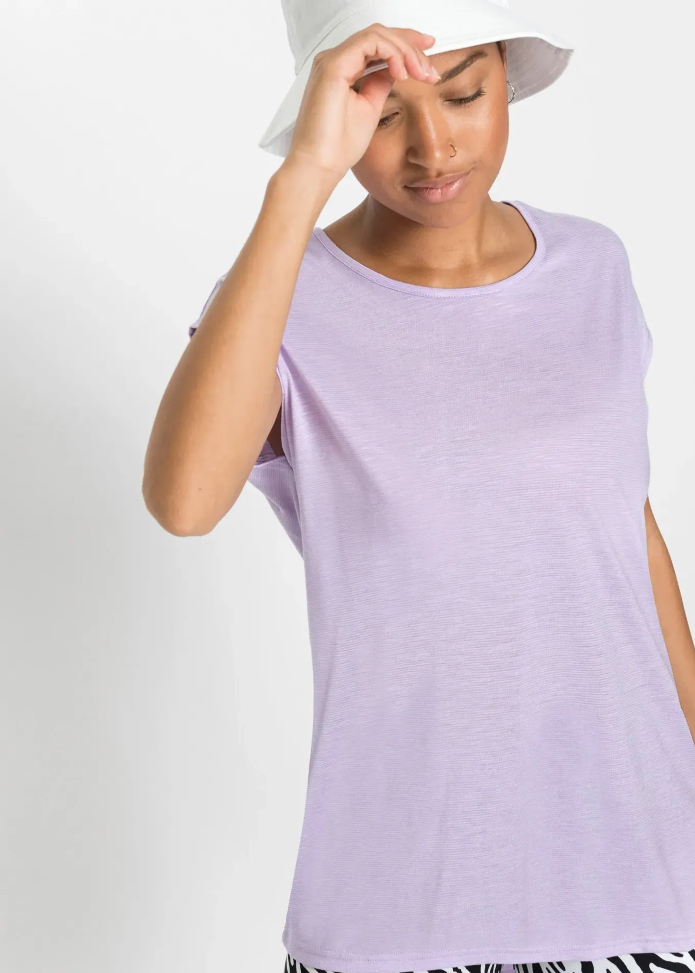 T-shirt long en viscose mélangée