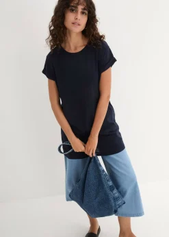 T-shirt long et boxy à manches courtes