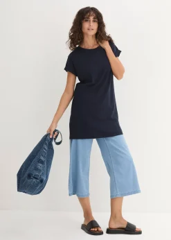 T-shirt long et boxy à manches courtes