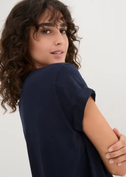 T-shirt long et boxy à manches courtes