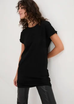T-shirt long et boxy à manches courtes
