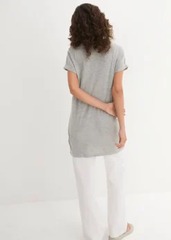 T-shirt long et boxy à manches courtes