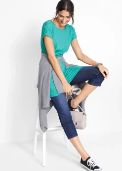 T-shirt long et boxy à manches courtes