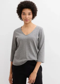 T-shirt manches 3/4 en jersey coton épais