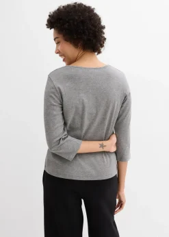 T-shirt manches 3/4 en jersey coton épais