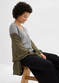 T-shirt manches 3/4 en jersey coton épais