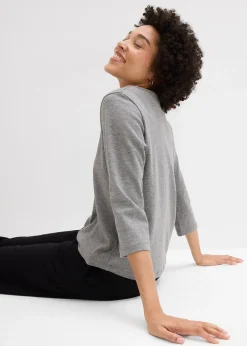 T-shirt manches 3/4 en jersey coton épais