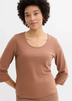 T-shirt manches 3/4 en jersey épais 100% coton