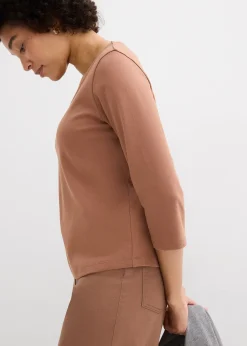 T-shirt manches 3/4 en jersey épais 100% coton