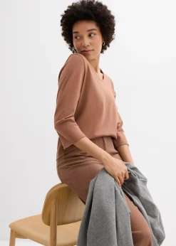 T-shirt manches 3/4 en jersey épais 100% coton